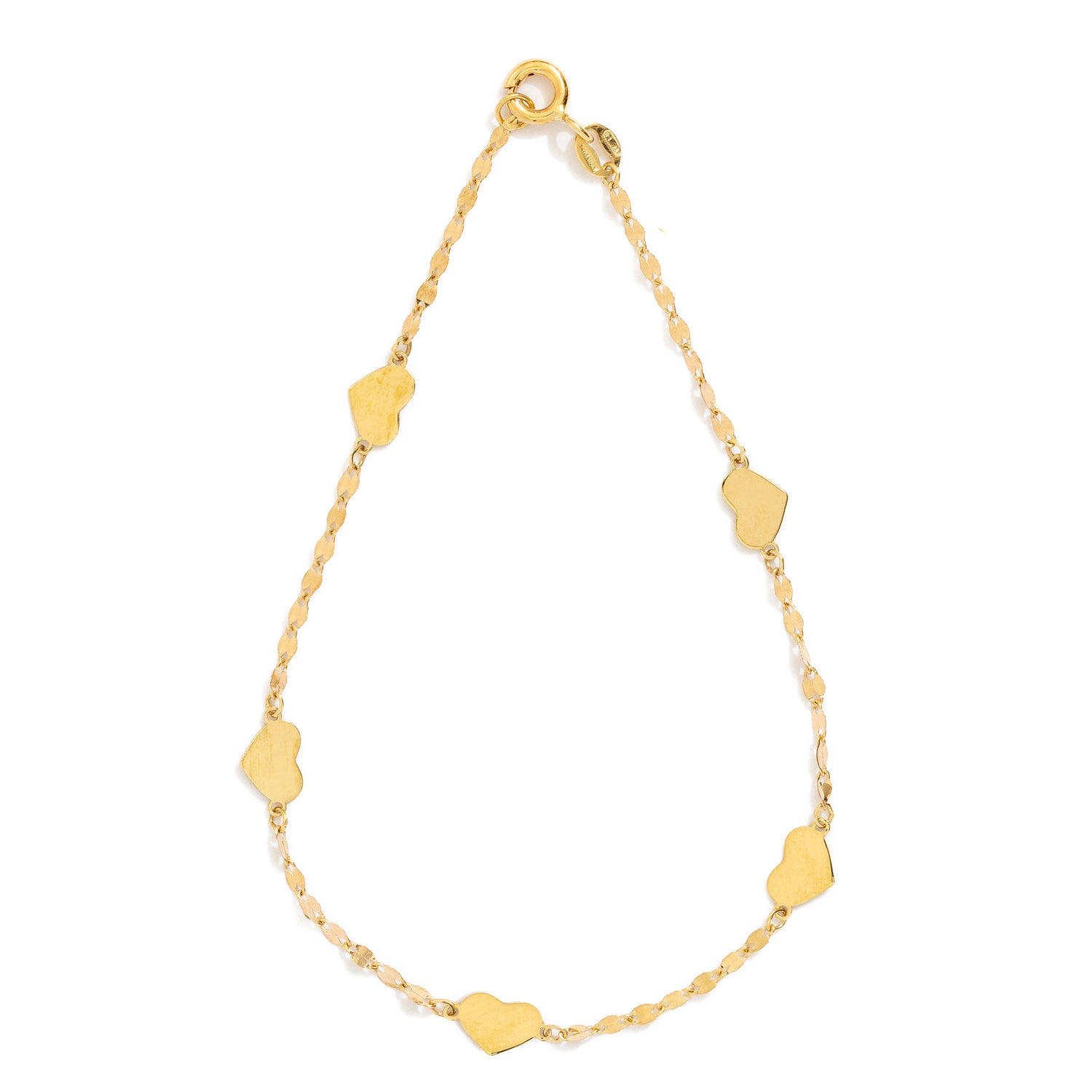 Laleh Bracelet – 14k Italian Gold Closed Heart Bracelet