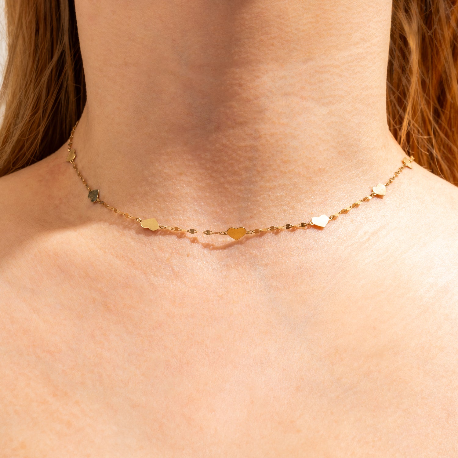 Laleh Necklace – 14k Italian Gold Closed Heart Necklace
