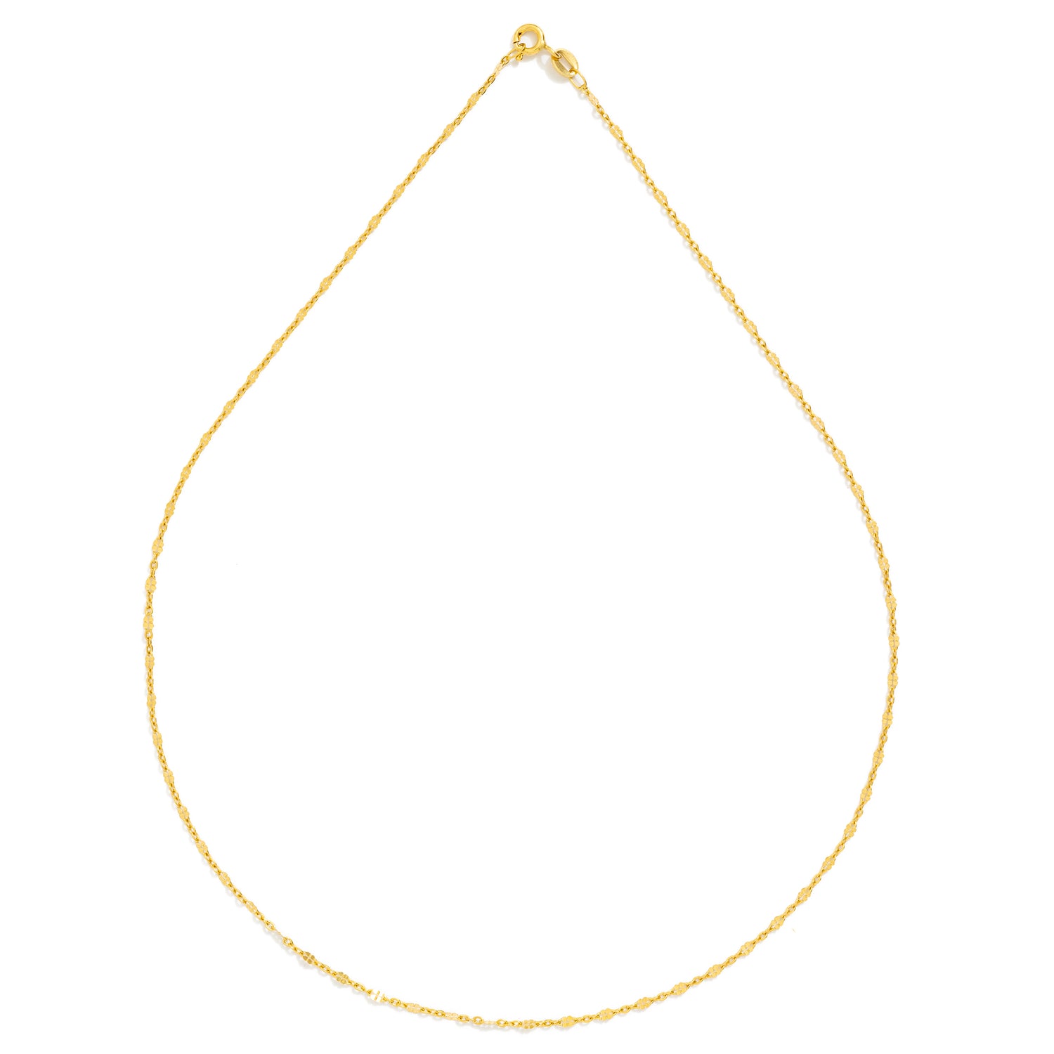 Mahsa Necklace – 14k Italian Gold Double Stamp Mirror Chain