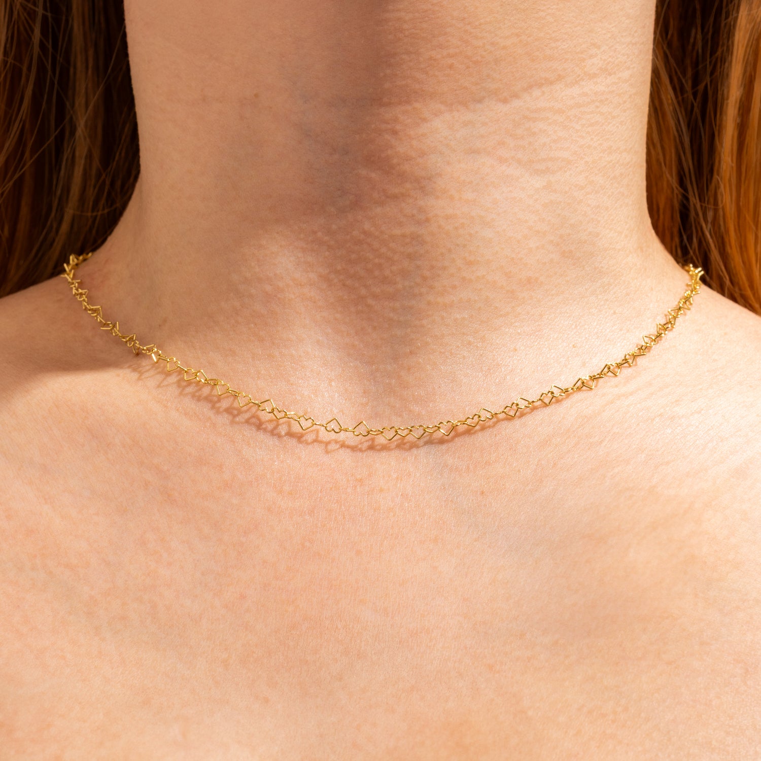 Nava Necklace – 14k Italian Gold Heart Chain