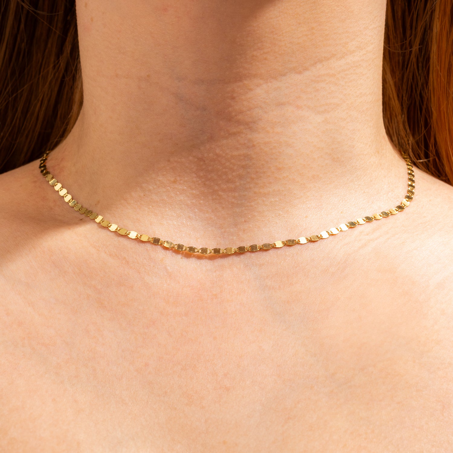 Soltān Necklace – 14k Italian Gold Oval Dot Necklace
